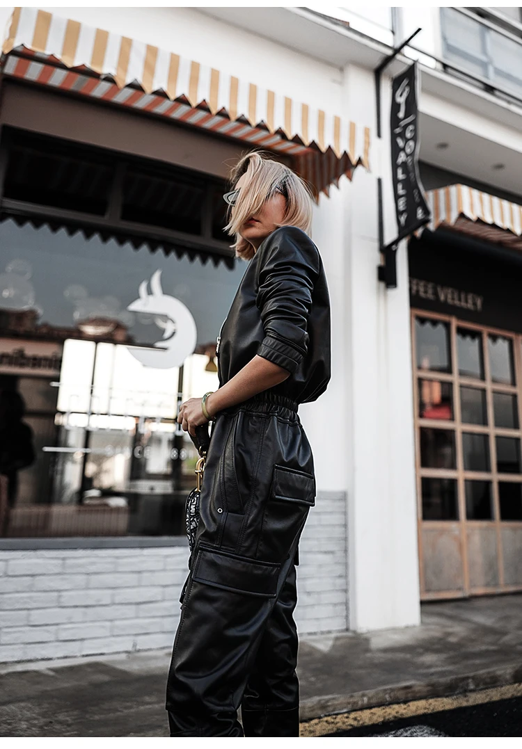 Women's Eco-Leather Jumpsuit