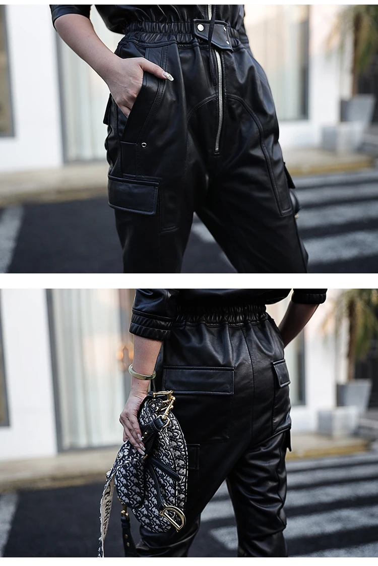 Women's Eco-Leather Jumpsuit