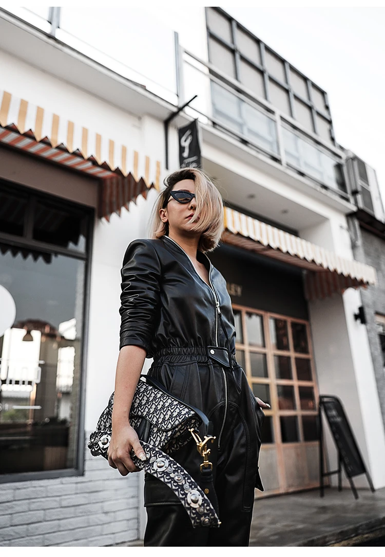 Women's Eco-Leather Jumpsuit