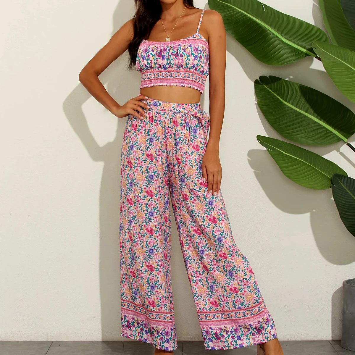 Sway Boho Women's  Set of Crop Top and Pants in Multiple Colours