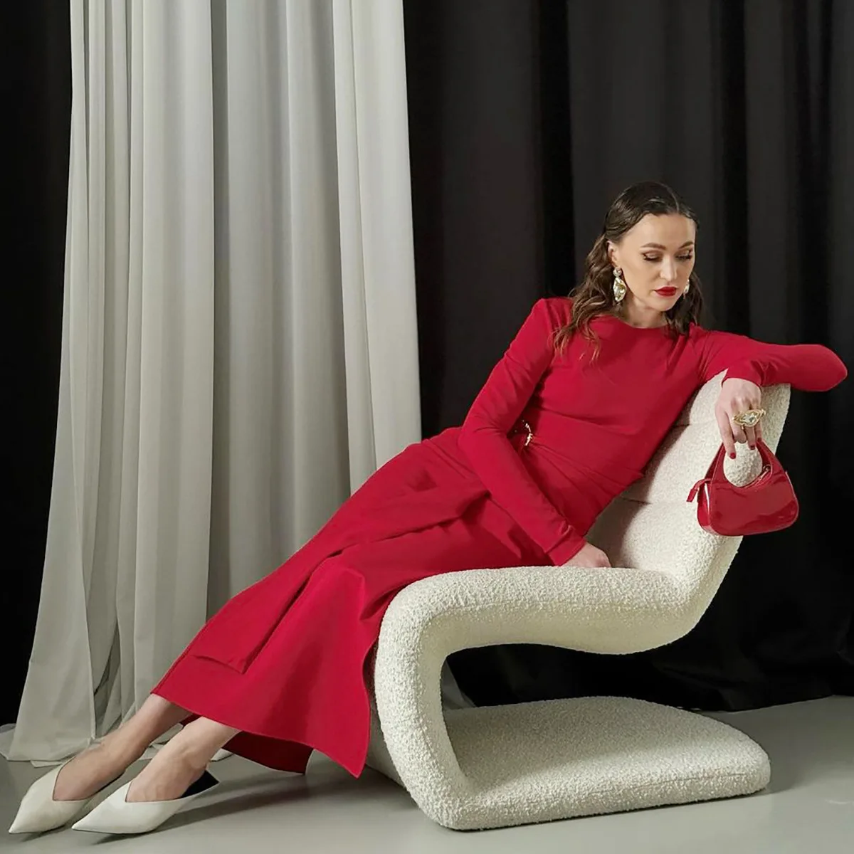 Patchwork Side Split Maxi Dress