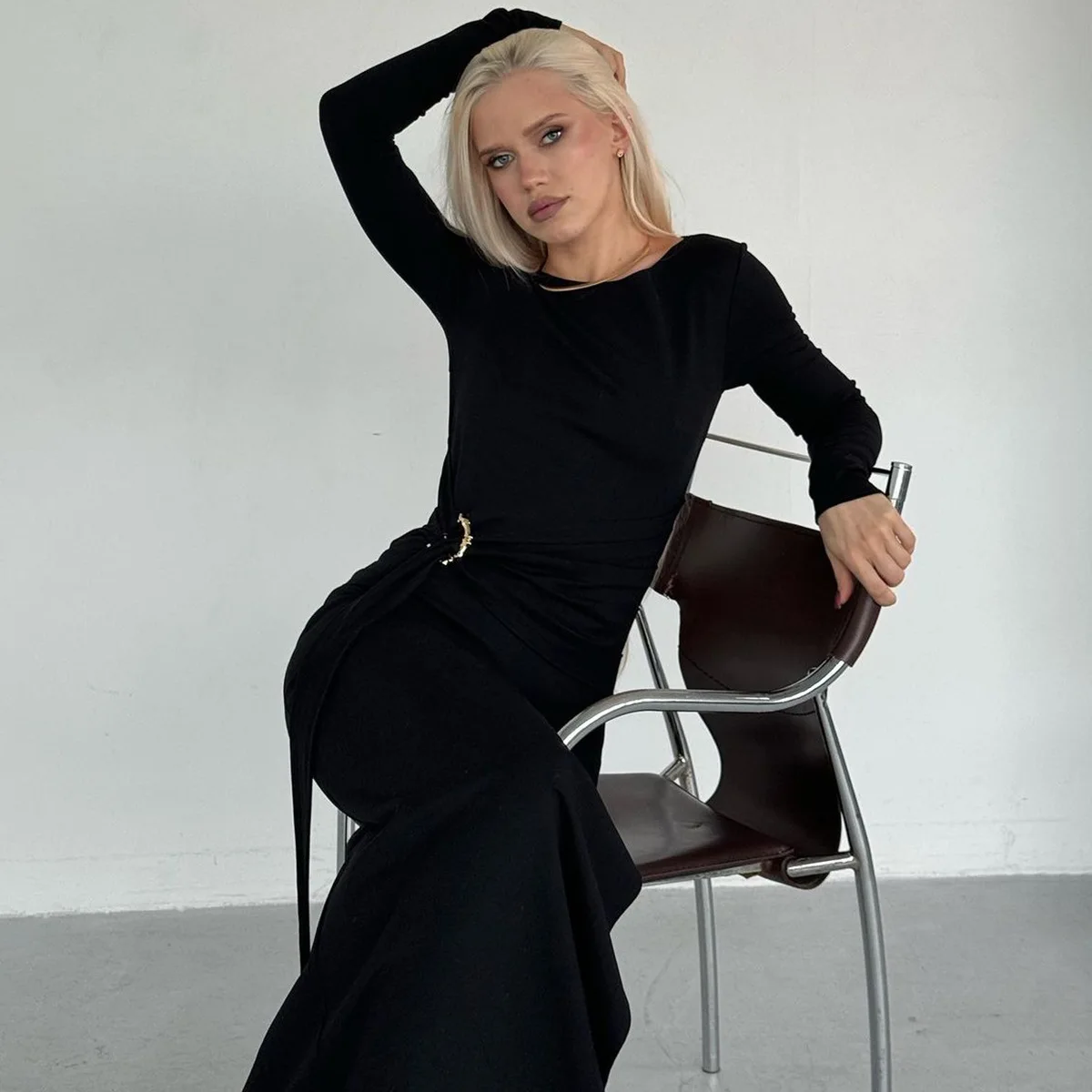 Patchwork Side Split Maxi Dress